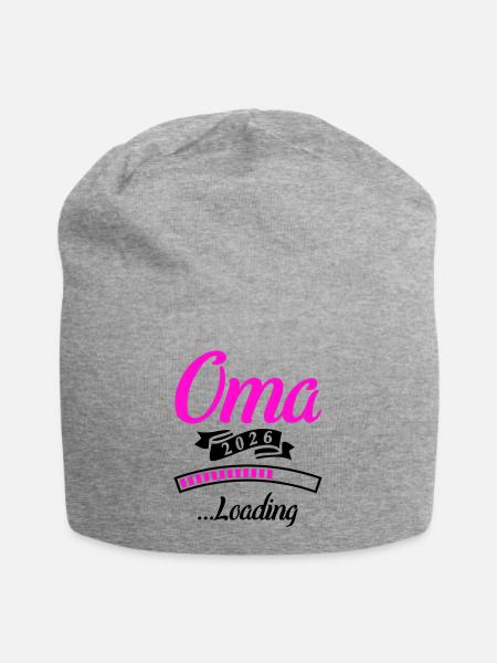 Oma 2026 Loading - Jersey-Beanie - Grau meliert