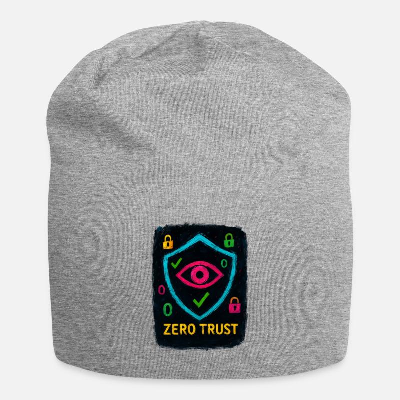 Cybersécurité : Zero Trust - Bonnet en jersey - gris chiné