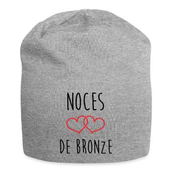 Bronze Wedding 22 Years of Love - Jersey Beanie - heather grey - Front