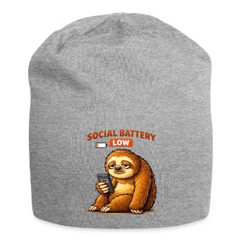Schlechte Sozialbatterie niedrig - Jersey-Beanie - Grau meliert - Vorne