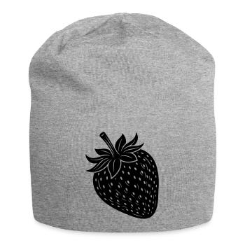 Strawberry Fruit Silhouette - Jersey-Beanie - Grau meliert - Vorne