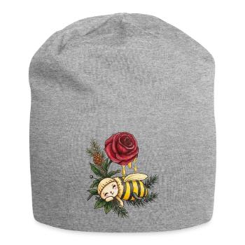 Honey Bee Dreaming Among Roses - Jersey Beanie - heather grey - Front