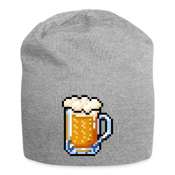 Bierglas Pixel Art – Retro Bier Design - Jersey-Beanie - Grau meliert - Vorne