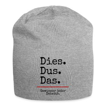 Dies Dus Das Debatte (weiß) - Jersey-Beanie - Grau meliert - Vorne