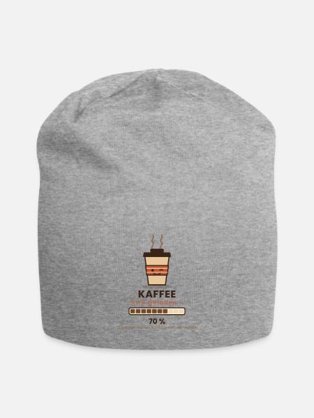 Kaffee wird geladen 70% – Morgenmuffel Spruch - Jersey-Beanie - Grau meliert