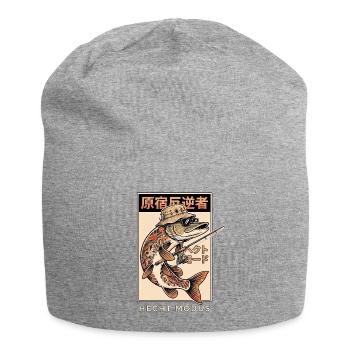 Japanischer Hecht Angler - Jersey-Beanie - Grau meliert - Vorne