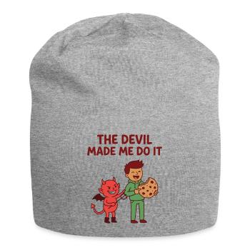 Der Teufel hat mich dazu gebracht – lustiges Keks-T-Shirt - Jersey-Beanie - Grau meliert - Vorne