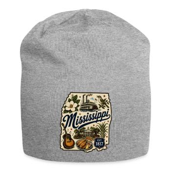 Mississippi Magnolia State Vintage-Aufkleber - Jersey-Beanie - Grau meliert - Vorne