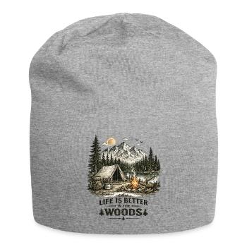 Life Is Better In The Woods | Camping 2.0 - Jersey-Beanie - Grau meliert - Vorne