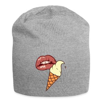 Eis Pop Art Sommer Lippen - Jersey Beanie - heather grey - Front