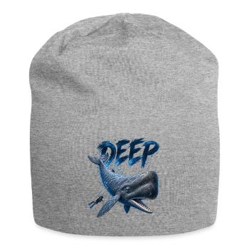 Pottwal mit Taucher - Jersey-Beanie - Grau meliert - Vorne