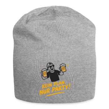 Kein Plan, Nur Party - Bierlaune - Jersey-Beanie - Grau meliert - Vorne