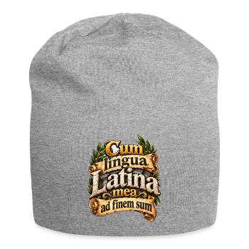 Cum Lingua Latina Schriftkunst - Jersey-Beanie - Grau meliert - Vorne