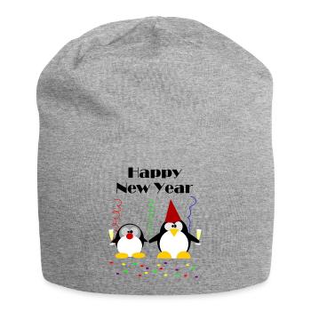Pinguin Party Happy New Year - Jersey-Beanie - Grau meliert - Vorne