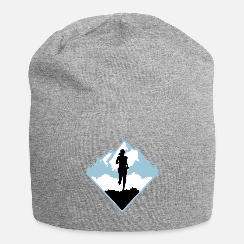Trail Running, Läuferin, laufen - Jersey-Beanie - Grau meliert