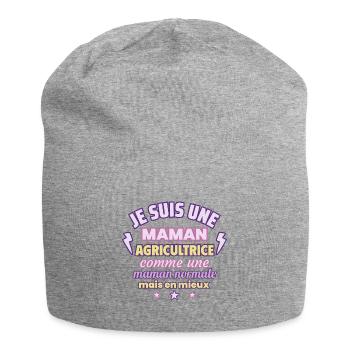 Maman agricultrice, cadeau fête des mères,Noël - Bonnet en jersey - gris chiné - Devant