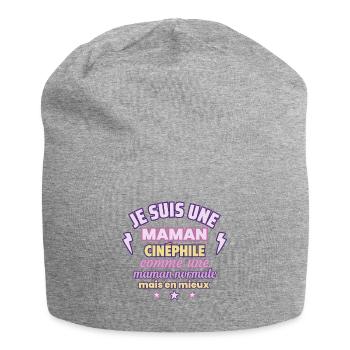 Maman cinéphile, cadeau fête des mères, Cinéma - Bonnet en jersey - gris chiné - Devant