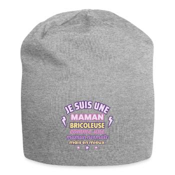 Maman bricoleuse, cadeau fête des mères,bricolage - Bonnet en jersey - gris chiné - Devant
