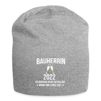Bauherrin Hausbau Eigenheim Richtfest 2022 Damen - Jersey-Beanie - Grau meliert - Vorne