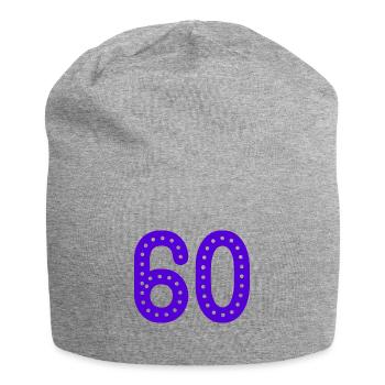 60 JAHRE. 60-JÄHRIGES JUBILÄUM. GEBURTSTAG 60 JAHRE. JAHR - Jersey-Beanie - Grau meliert - Vorne