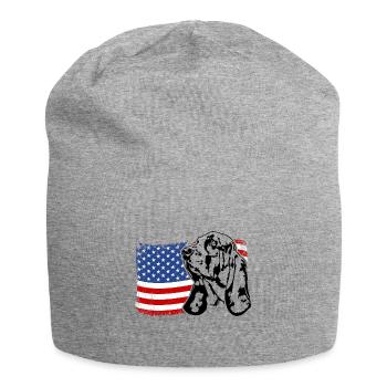 Basset Hound US Amerika Fahne Hunde Wilsigns - Jersey-Beanie - Grau meliert - Vorne