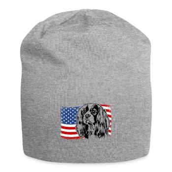 Cavalier King Charles Spaniel Drapeau de l’Amérique des États-Unis - Bonnet en jersey - gris chiné - Devant