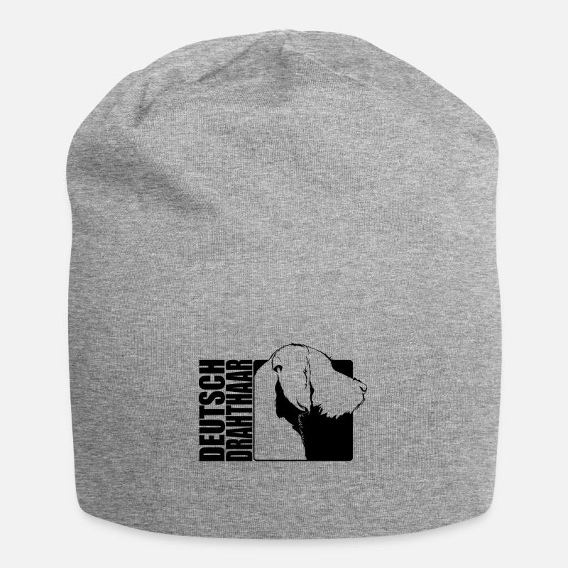 Deutsch Drahthaar Profil Hunde Jagdhund Wilsigns - Jersey-Beanie - Grau meliert