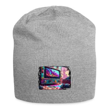 TV / Television / Analogue / Tube TV / Retro - Jersey Beanie - heather grey - Front