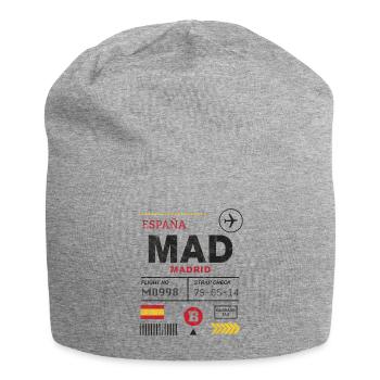 Étiquette d’aéroport de Madrid - Bonnet en jersey - gris chiné - Devant