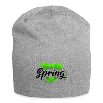 Printemps Début des cœurs de printemps - Bonnet en jersey - gris chiné - Devant