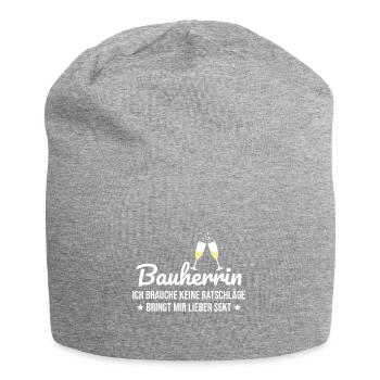 Bauherrin Hausbau Eigenheim Richtfest 2022 Damen - Jersey-Beanie - Grau meliert - Vorne