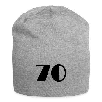 70 ANS. 70e ANNIVERSAIRE. ANNIVERSAIRE 70 ANS. 70 - Bonnet en jersey - gris chiné - Devant
