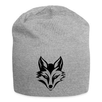 Silhouette de tête de renard - Bonnet en jersey - gris chiné - Devant