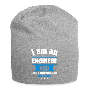Papa ingénieur, cadeau de fête des pères - Bonnet en jersey - gris chiné - Devant