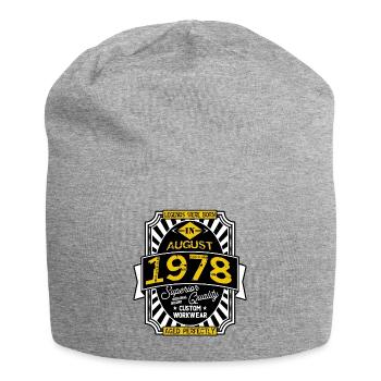 1978 AUGUST - Bonnet en jersey - gris chiné - Devant
