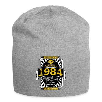 1984 AUGUST - Bonnet en jersey - gris chiné - Devant