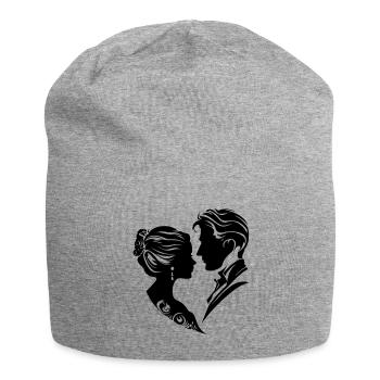 Ehepaar Hochzeit Silhouette - Jersey-Beanie - Grau meliert - Vorne