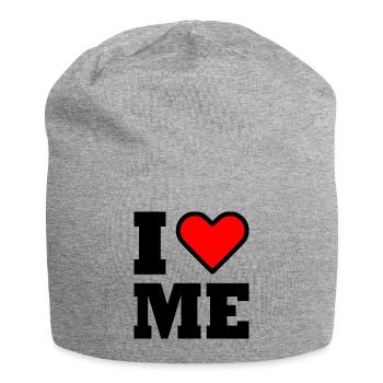 I love me - Jersey Beanie - heather grey - Front