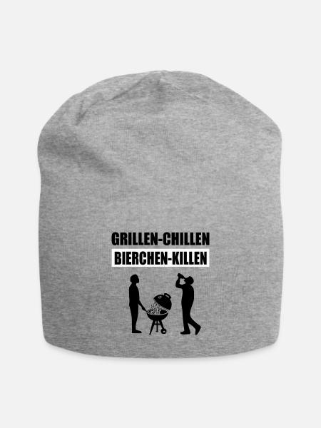 BBQ - Jersey-Beanie - Grau meliert