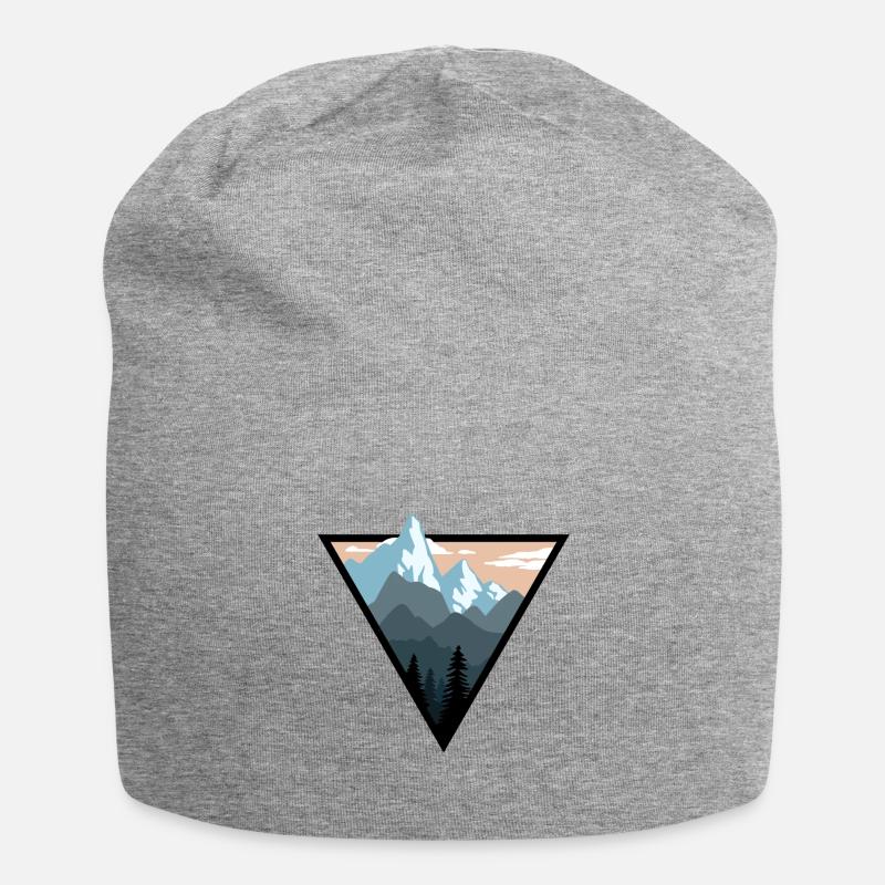 Berglogo - Jersey-Beanie - Grau meliert