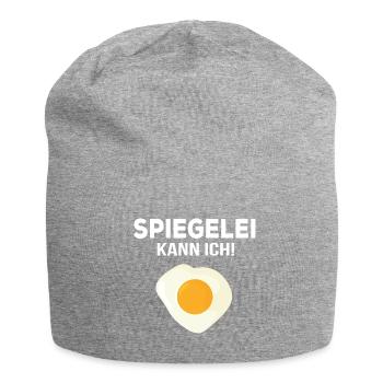 Spiegelei kann ich Eier Koch kochen braten Spruch - Jersey-Beanie - Grau meliert - Vorne