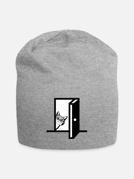 Lustige Tiere Katzengrafik - Jersey-Beanie - Grau meliert