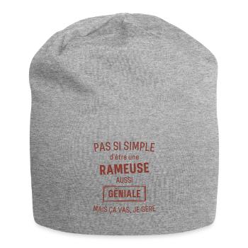 Rameuse GÉNIALE rouge brunâtre foncé - Bonnet en jersey - gris chiné - Devant