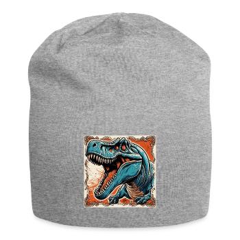 Dinosaurier / Tier / Urzeit / Reptil / Jungs - Jersey-Beanie - Grau meliert - Vorne