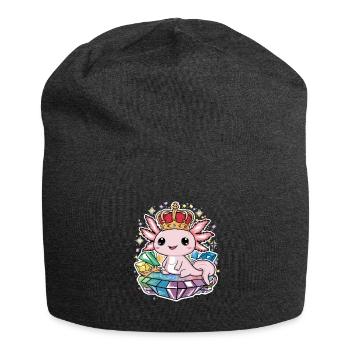 Axolotl Kawaii avec Couronne Royale. - Bonnet en jersey - charbon - Devant
