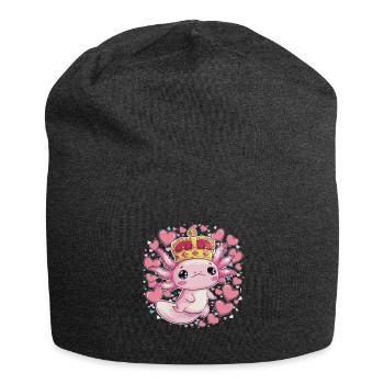 Axolotl Kawaii avec Couronne Royale. - Bonnet en jersey - charbon - Devant