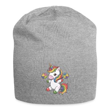 Kawaii Unicorn with Candy - Jersey Beanie - heather grey - Front