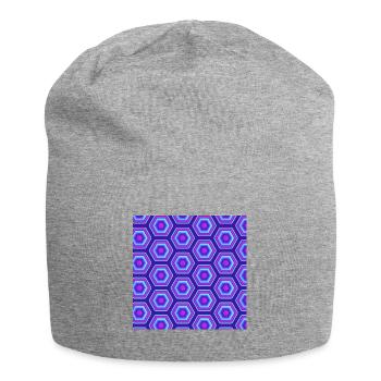 Motif à carreaux rose rose bleu néon à carreaux - Bonnet en jersey - gris chiné - Devant