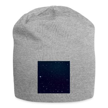 Galaxie blauer Nacht Himmel Sterne Milchstraße - Jersey-Beanie - Grau meliert - Vorne