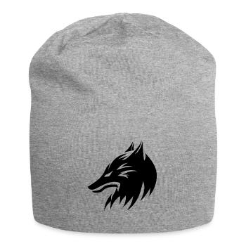 Style de tatouage de portrait de tête de loup - Bonnet en jersey - gris chiné - Devant